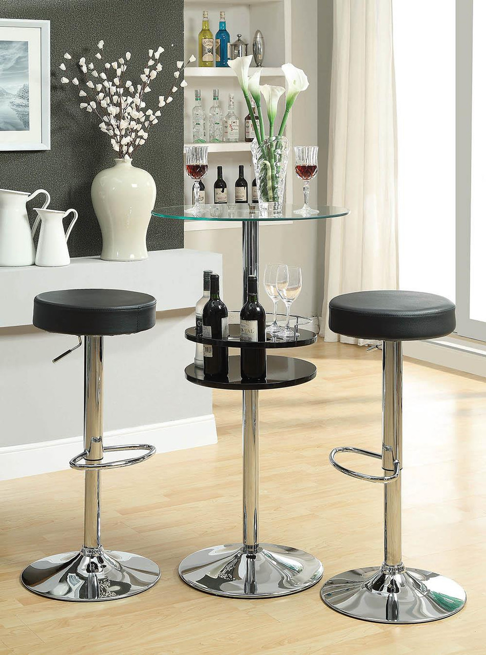 glass top bar table set