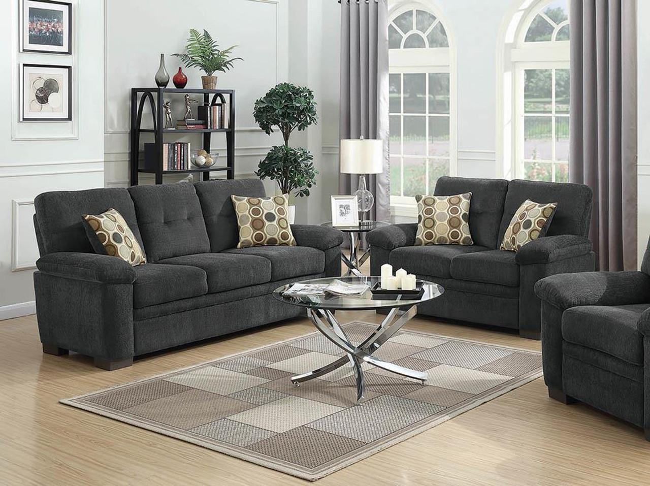 Fairbairn Casual Charcoal Two-piece Living Room Set - 506584-S2 at 