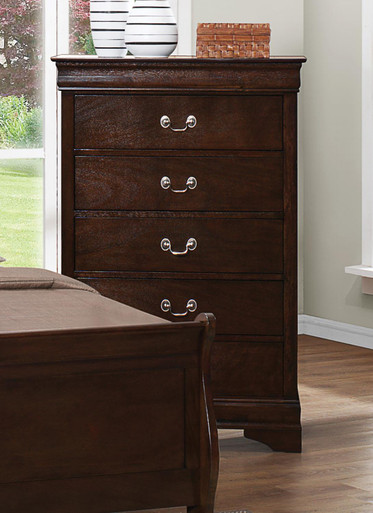 Coaster Louis Philippe 5 Drawer Chest - Cherry - 203975 - Coaster Furniture