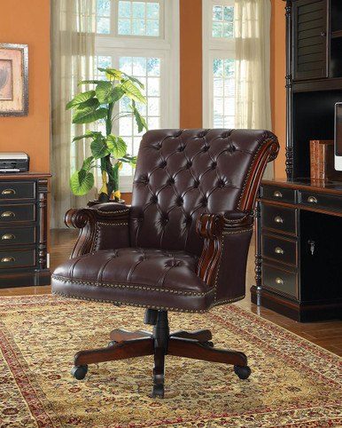 Brown - Adjustable Height Office Chair With Padded Arm Brown And Black -  881184 at Altman's Billiards and Barstools!