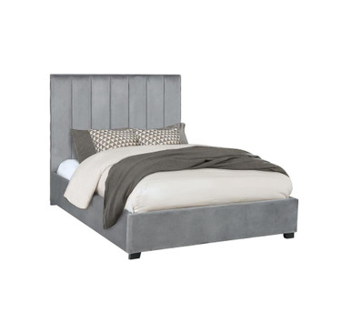 Arles Upholstered Bed - Grey Velvet - Arles Eastern King Vertical