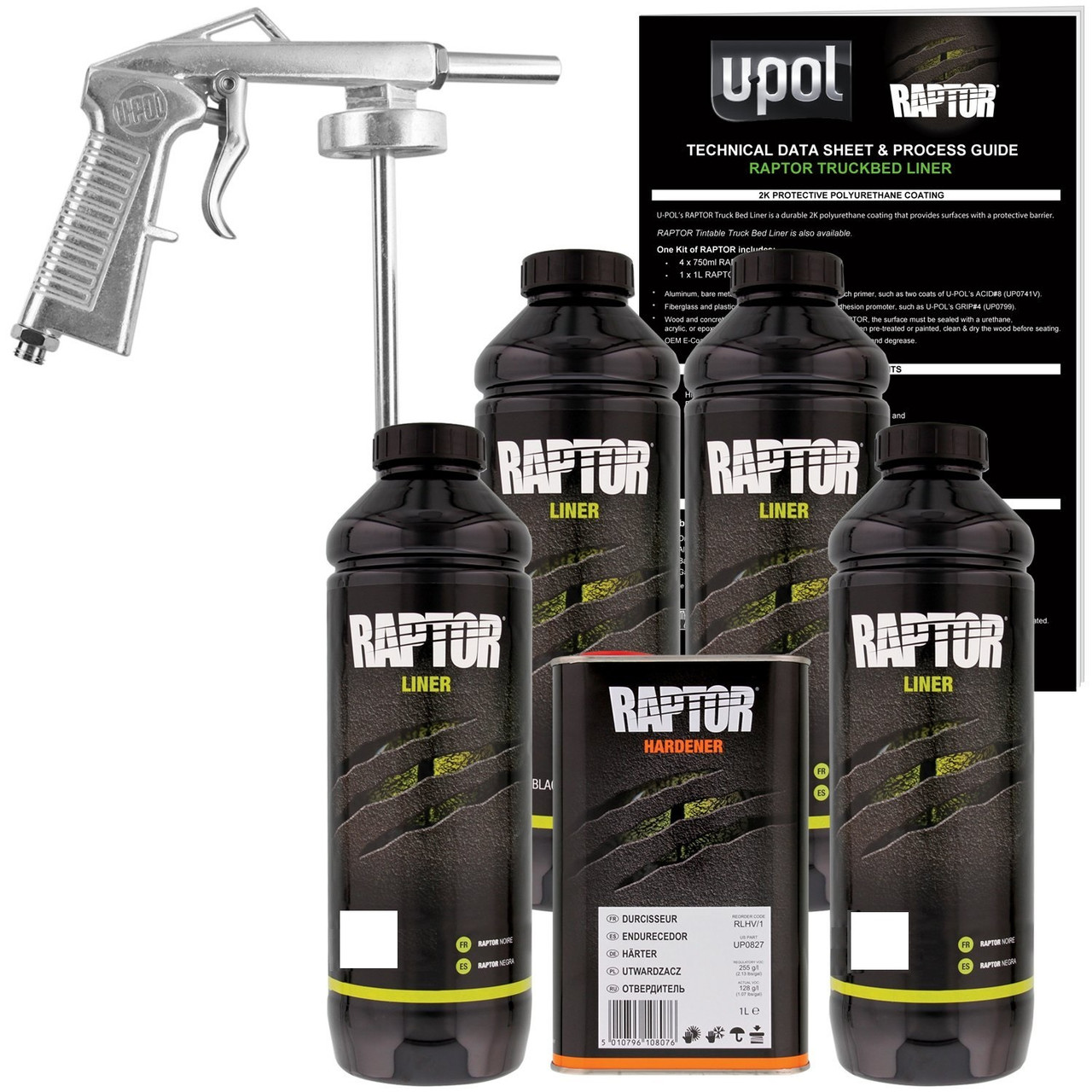 RAPTOR® Liner KIT 4LT (WHITE) (1 Free Gun In Each Kit) - Liner