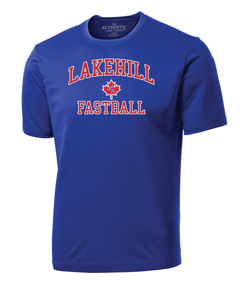 Lakehill Fastball -SS Dry Fit Shirt-Youth & Adults-Royal-ARC Maple Leaf Logo