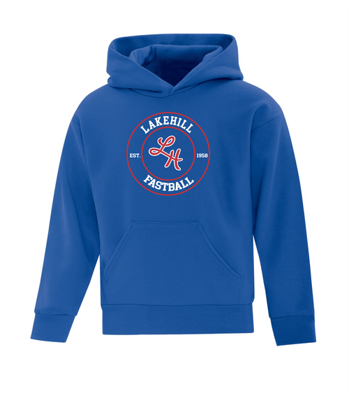 Lakehill Fastball - Fleece Hoodie  - Youth & Adult - Royal- Circle Logo