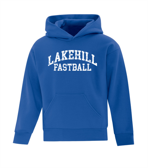 Lakehill Fastball - Fleece Hoodie  - Youth & Adult - Royal- Distressed Logo