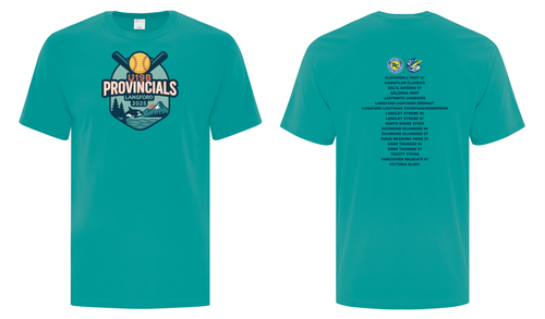 Langford U19B Provincials - Bright Aqua ATC Tshirt - Front & Back Print - Team Orders Only