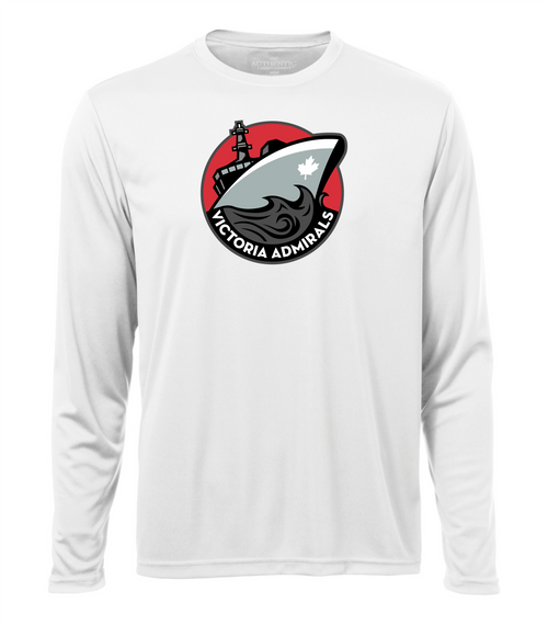Victoria Admirals - Long Sleeve Dry Fit Shirt - Youth & Adult - White -  Ship Logo