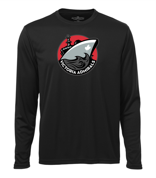 Victoria Admirals - Long Sleeve Dry Fit Shirt - Youth & Adult - Black -  Ship Logo