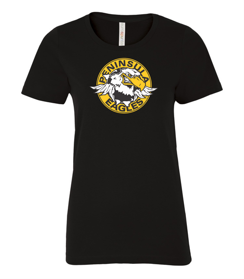 PMHA - Euro Spun Cotton Tshirt - Ladies - Black - Old Logo Front Print