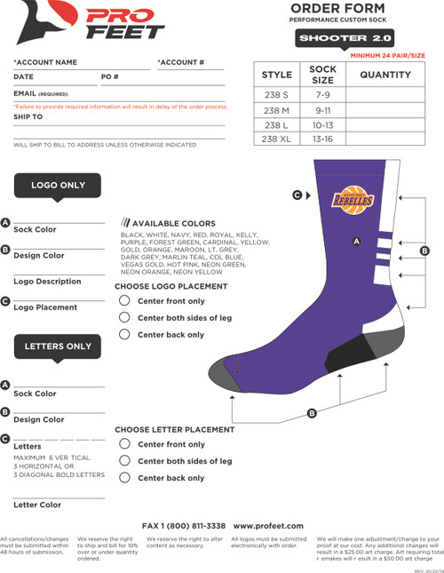 Rebelles - Custom Socks - Viewing Page Only - Contact Association Directly For Ordering