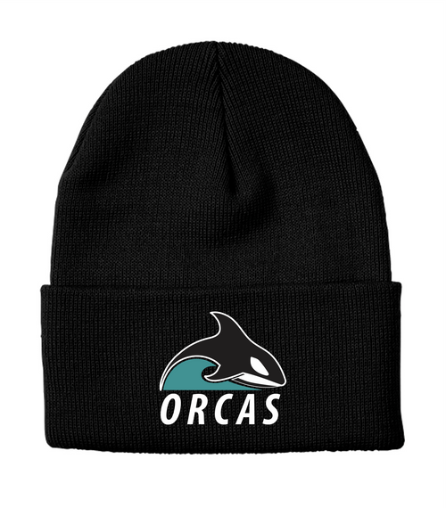 Oak Bay Orcas Swim Club - Folded Toque - Black - Embroidered Logo