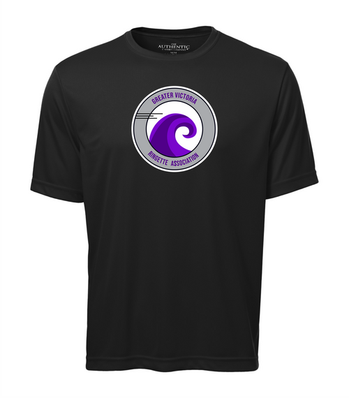 Greater Victoria Ringette - S/S Dryfit -Full Front Print- Youth & Adult -  Black