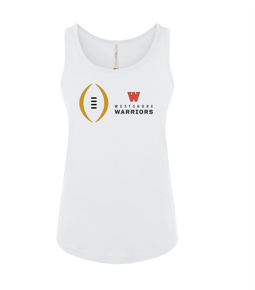 Westshore Football - Euro Spun Cotton Tank Top - White - Ladies Sizing - Front Print