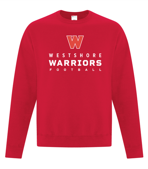 Westshore Football  - Crewneck Sweater - Youth & Adult - Red - Front Print