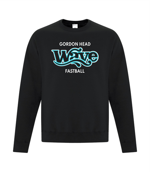 Gordon Head Fastball - Crewneck Sweater - Black - Youth & Adult - Front Print