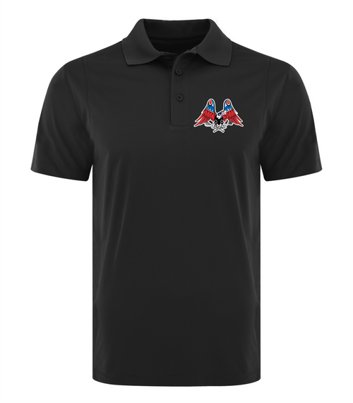 Victoria Esquimalt Lacrosse - Polo Shirt - Black - Youth & Adult - Embroidered Left Chest Logo