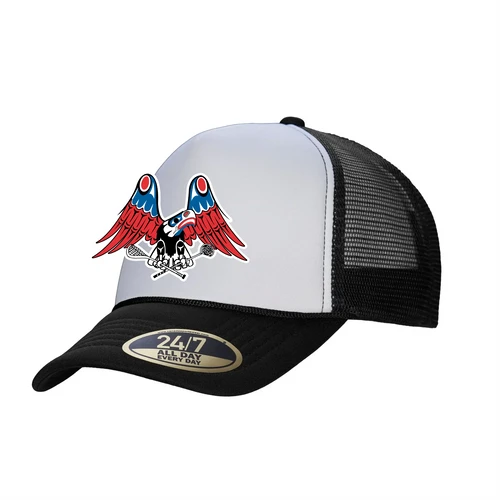 Victoria Esquimalt Lacrosse - Foam Trucker Hat - White/Black - Printed Logo