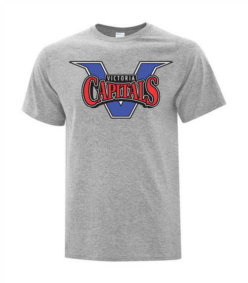 Victoria Capitals Baseball - T-Shirt- Youth & Adult - Sport Grey-Full Front Print