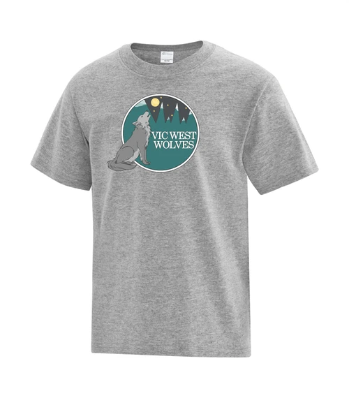 Vic West Elementary School - T-Shirt- Youth & Adult - Sport Grey-Full Front Print