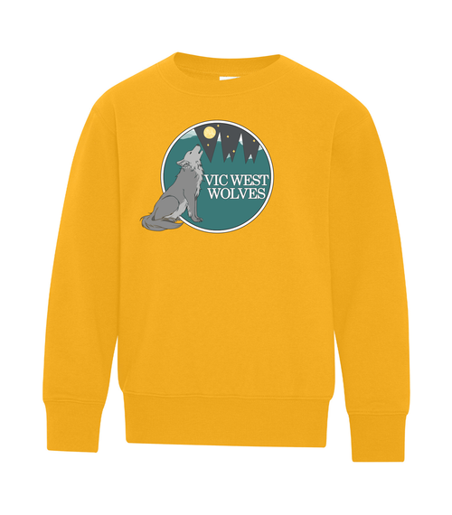 Vic West Elementary School - Crewneck Sweater - Gold - Youth & Adult - Full Front Print