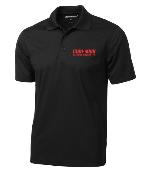 Gary Muir Plumbing Dryfit Golf Shirt - Black - Adults