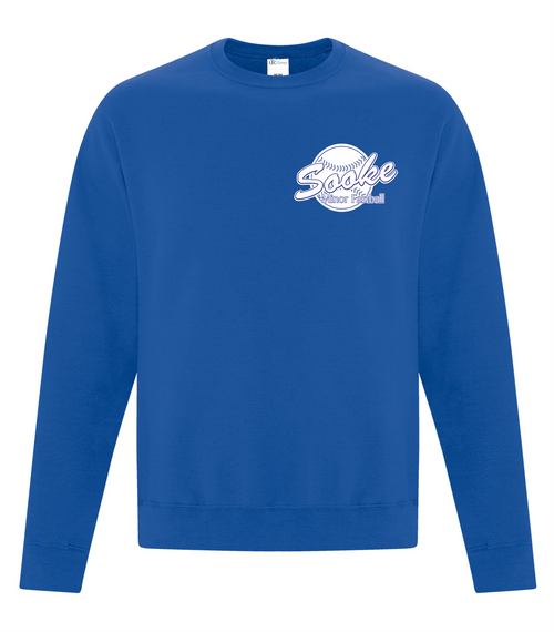 Sooke Fastball - Fleece Crew Neck Sweat Shirt - Youth & Adult - Royal - LC