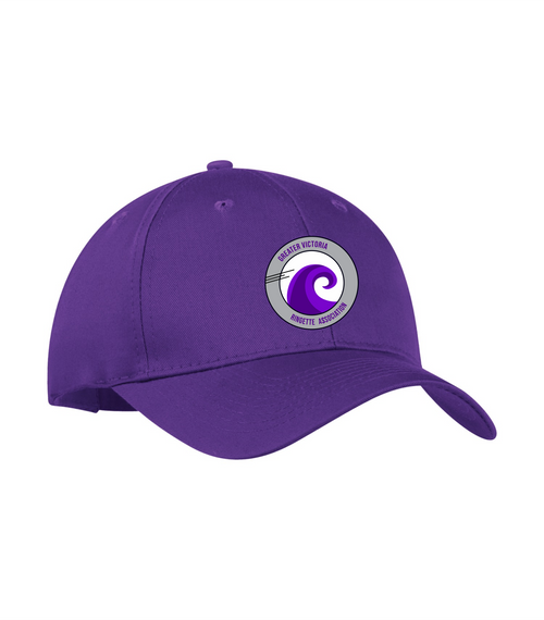 Greater Victoria Ringette - Cotton Twill Velcro Back Hat- Youth & Adult -  Purple