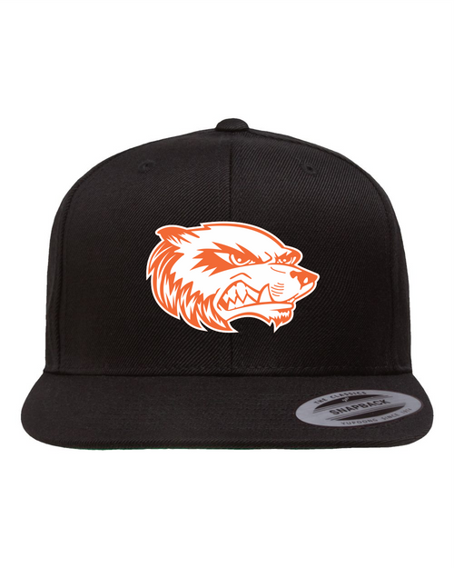 Saanich Wolverines Football - Flat Bill Snapback Cap - Black
