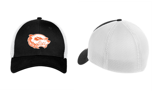 Saanich Wolverines Football -New Era Stretch Mesh Cap - Black-White