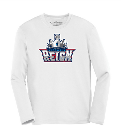 Reign - Long Sleeve Dry Fit Shirt-Youth & Adult- F/F Full Color Logo- White