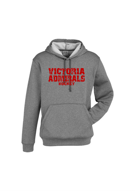 Victoria Admirals - Biz Hype Hoodie - Youth & Adult - Grey-Victoria Admirals Hockey-Distressed Logo