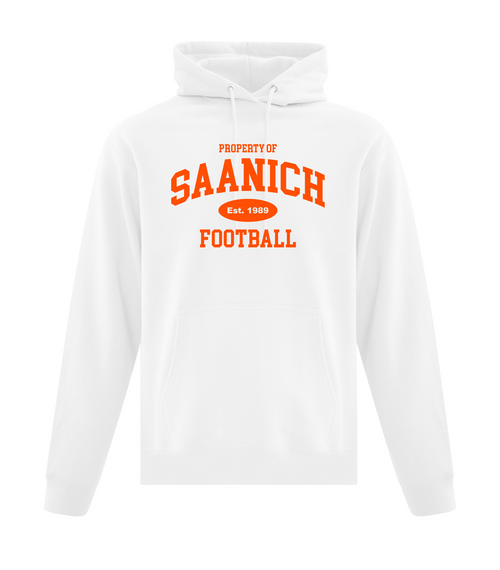 Saanich Wolverines Football - Fleece Hoodie - Youth & Adult - White-Property of