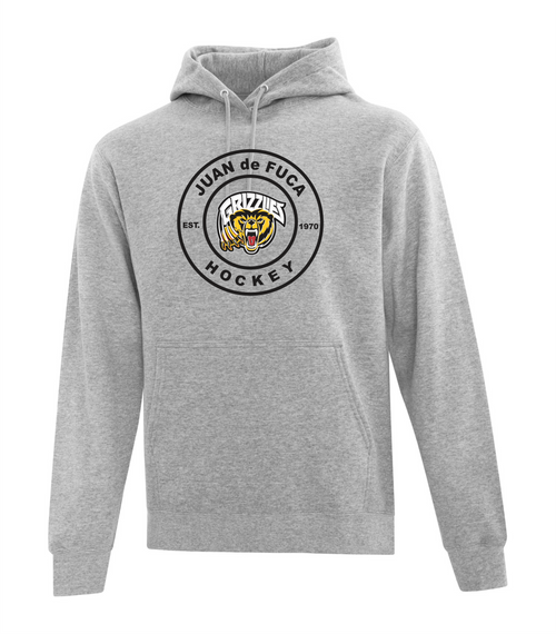 JDF Grizzlies - Fleece Hoodie - Youth & Adult - Sport Grey-FF Circle Logo