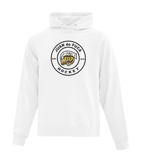 JDF Grizzlies - Fleece Hoodie - Youth & Adult - White-FF Circle Logo