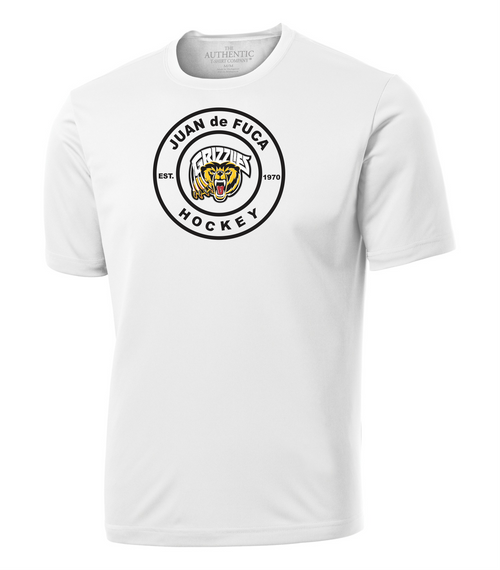 JDF Grizzlies - SS Dry Fit Shirt - Youth & Adults-White-FF Circle Logo