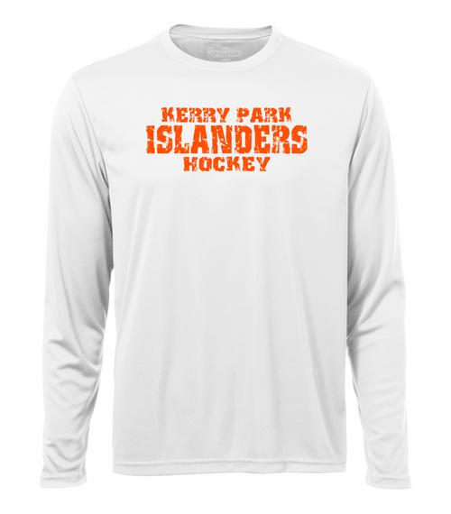 Kerry Park Islanders -LS Dry Fit Shirt-Youth & Adults-White-FF Distressed Logo