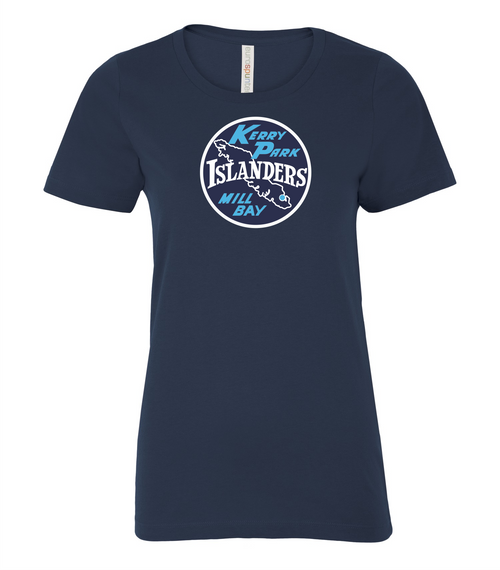 Kerry Park Islanders - Ladies T-Shirts Euro Spun Cotton-Navy-Circle Mill Bay  Logo