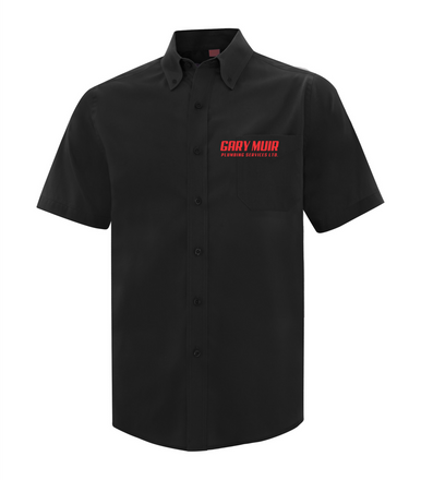 Short Sleeve Dress Shirt - Black - Adults-Gary Muir Plumbing