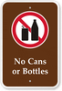 No Cans or Bottles Sign