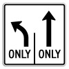 R3-8LT Left Only Thru Only Sign