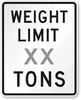 black and white rectangular weight limit sign