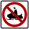 Black, Red, and White "No Snowmobile" Sign, 18" x 18", High Intensity Prismatic Reflective