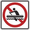 Black, Red, and White "No Row Boating" Sign, 18" x 18", High intensity Prismatic Reflective Black, Red, and White "No Row Boating" Sign, 18" x 18", High intensity Prismatic Reflective