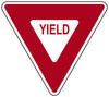 Red and White "Yield" Sign, 36" x 36", High Intensity Prismatic Reflective Red and White "Yield" Sign, 36" x 36", High Intensity Prismatic Reflective