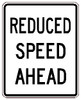Black and White "Reduced Speed Ahead" sign, 24" x 30", High Intensity Prismatic Reflective Black and White "Reduced Speed Ahead" sign, 24" x 30", High Intensity Prismatic Reflective