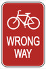 red and white rectangular 3M High Intensity Prismatic 12x18 WRONG WAY red and white rectangular 3M High Intensity Prismatic 12x18 WRONG WAY