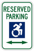 Handicap Parking Sign with Double Arrow
