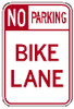 red and white rectangular 3M High Intensity Prismatic 12x18 "No Parking Lane" sign red and white rectangular 3M High Intensity Prismatic 12x18 "No Parking Lane" sign