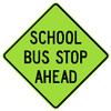 black and green diamond shape 3M High Intensity Prismatic 30x30 School Bus Stop Ahead black and green diamond shape 3M High Intensity Prismatic 30x30 School Bus Stop Ahead