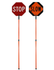 STOP AND SLOW SIGN AND STAFF